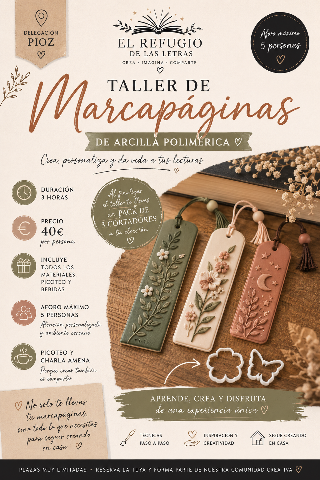 Taller marcapáginas arcilla polimerica