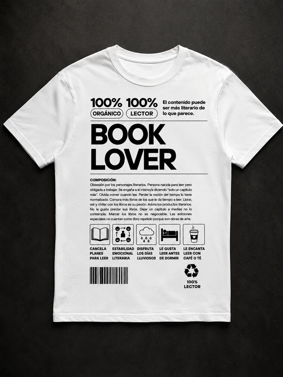 Camiseta “Book Lover” Oversice