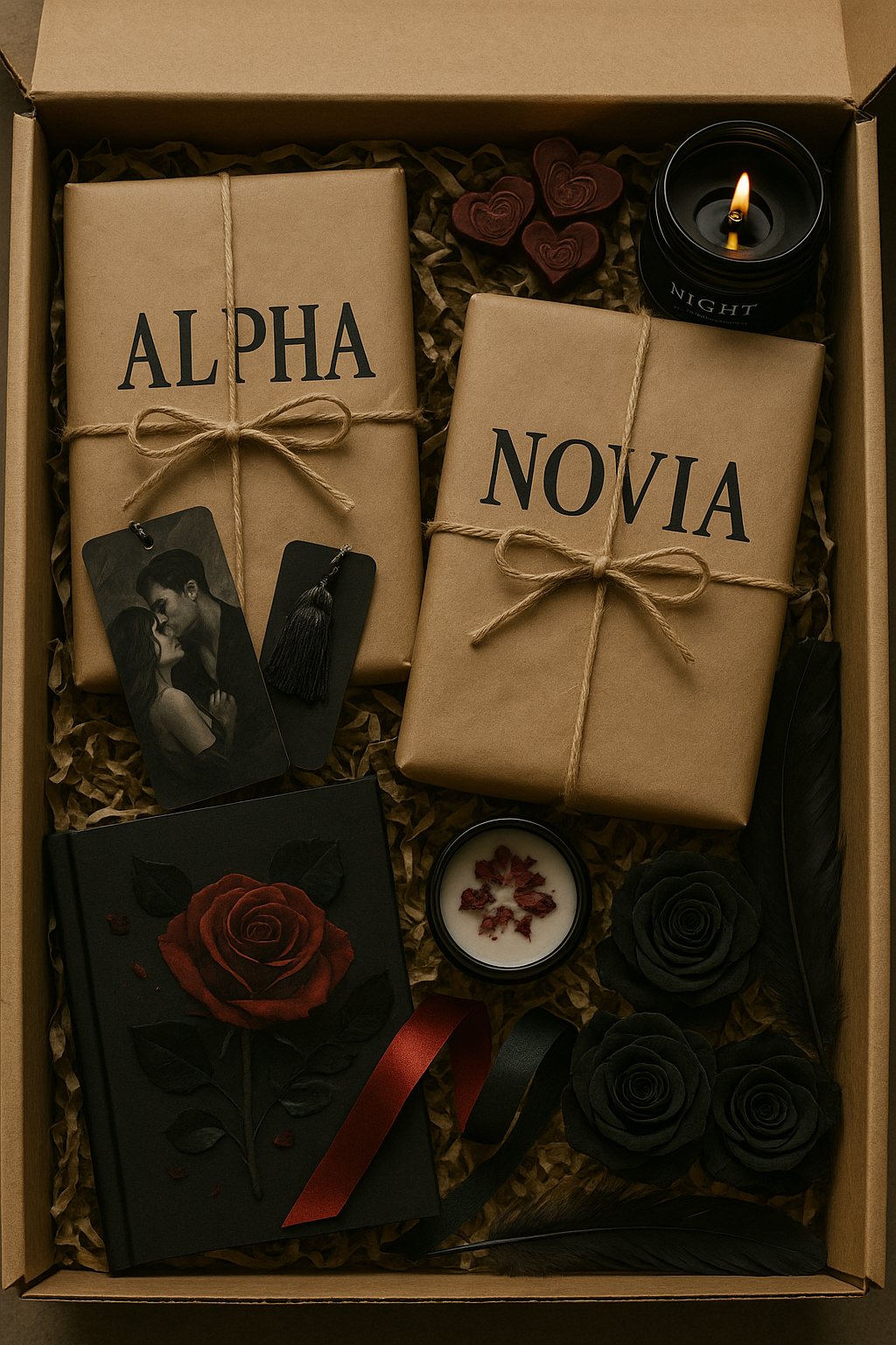 Caja literaria Alpha y Novia